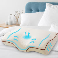 Giselle Memory Foam Pillow Neck Pillows Contour Rebound Pain Relief Support Bedding Kings Warehouse 
