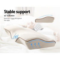 Giselle Memory Foam Pillow Neck Pillows Contour Rebound Pain Relief Support Bedding Kings Warehouse 