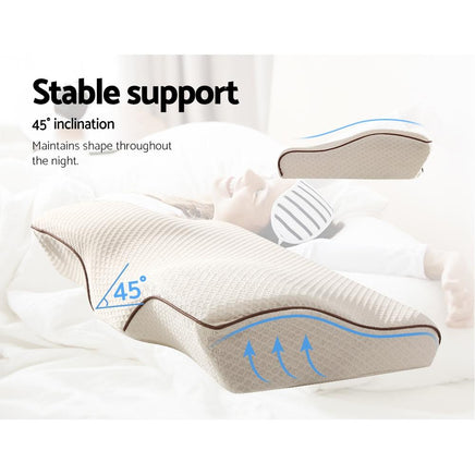 Giselle Memory Foam Pillow Neck Pillows Contour Rebound Pain Relief Support Bedding Kings Warehouse 