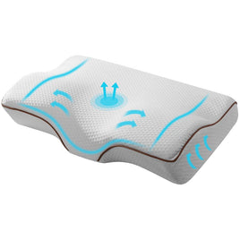 Giselle Memory Foam Pillow Neck Pillows Contour Rebound Pain Relief Support Bedding Kings Warehouse 