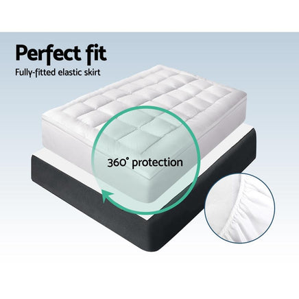 Giselle Queen Mattress Topper Bamboo Fibre Pillowtop Protector Bedding Kings Warehouse 
