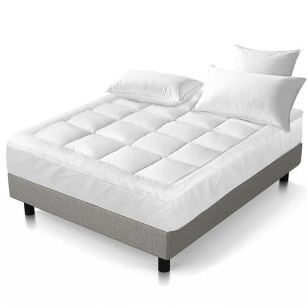 Giselle Queen Mattress Topper Bamboo Fibre Pillowtop Protector Bedding Kings Warehouse 