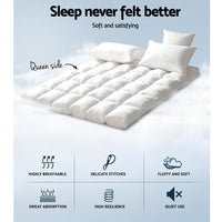 Giselle Queen Mattress Topper Bamboo Fibre Pillowtop Protector Bedding Kings Warehouse 