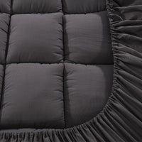 Giselle Queen Mattress Topper Pillowtop 1000GSM Charcoal Microfibre Bamboo Fibre Filling Protector Kings Warehouse 
