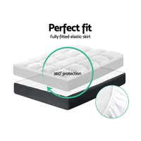 Giselle Queen Mattress Topper Pillowtop 1000GSM Microfibre Filling Protector September Specials Kings Warehouse 