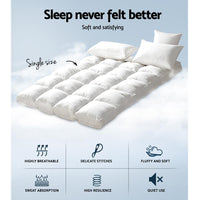 Giselle Single Mattress Topper Bamboo Fibre Pillowtop Protector Bedding Kings Warehouse 
