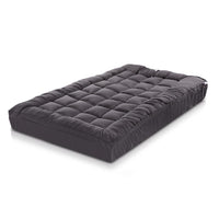 Giselle Single Mattress Topper Pillowtop 1000GSM Charcoal Microfibre Bamboo Fibre Filling Protector Kings Warehouse 