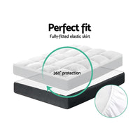 Giselle Single Mattress Topper Pillowtop 1000GSM Microfibre Filling Protector Kings Warehouse 