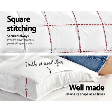 Giselle Single Mattress Topper Pillowtop 1000GSM Microfibre Filling Protector Kings Warehouse 