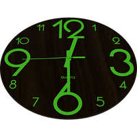 Glow In Dark Wall Clock Luminous Quartz Wooden Non Ticking Home Decor 12''/30cm Kings Warehouse 