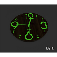Glow In Dark Wall Clock Luminous Quartz Wooden Non Ticking Home Decor 12''/30cm Kings Warehouse 