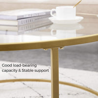 Gold Glass Table with Golden Iron Frame Stable and Robust Tempered Glass living room Kings Warehouse 