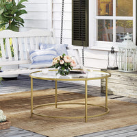 Gold Glass Table with Golden Iron Frame Stable and Robust Tempered Glass living room Kings Warehouse 