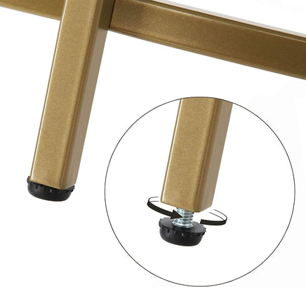 Gold Round Side Table with Golden Metal Frame Robust and Stable living room Kings Warehouse 