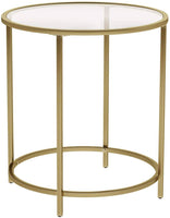 Gold Round Side Table with Golden Metal Frame Robust and Stable living room Kings Warehouse 