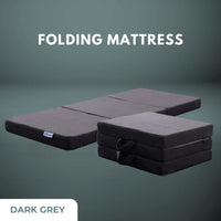 GOMINIMO 3 Fold Folding Mattress Single Dark Grey GO-FM-100-EON Kings Warehouse 