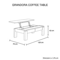 Grandora Coffee Table Black & White Glossy Colour Living Room Kings Warehouse 