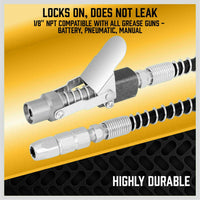 Grease Gun Coupler Quick Release & Lock 1/8  NPT Rated 10,000 PSI Storage Case Kings Warehouse 