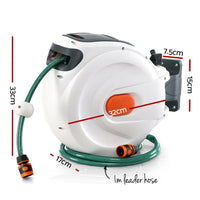 Greenfingers 10M Retractable Water Hose Reel Garden Spray Gun Storage AutoRewind Garden Supplies Kings Warehouse 