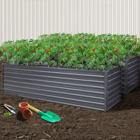 Greenfingers Garden Bed 320 x 80 x 77cm Galvanised Steel Raised Planter 2N1 Garden Supplies Kings Warehouse 