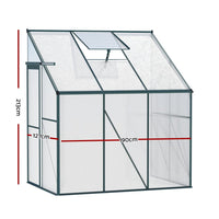 Greenfingers Greenhouse Aluminium Polycarbonate Green House Garden Shed1.9x1.27M Green Houses Kings Warehouse 