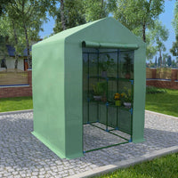 Greenhouse with Shelves Steel 143x143x195 cm Green Houses Kings Warehouse 