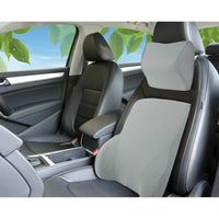 Grey Memory Foam Lumbar Back & Neck Pillow Support Back Cushion Office Car Seat Kings Warehouse 