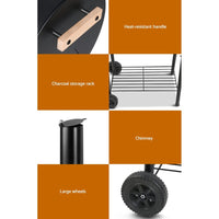 Grillz 2-in-1 Offset BBQ Smoker - Black Kings Warehouse 