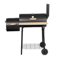 Grillz 2-in-1 Offset BBQ Smoker - Black Kings Warehouse 
