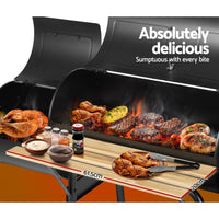 Grillz 2-in-1 Offset BBQ Smoker - Black Kings Warehouse 