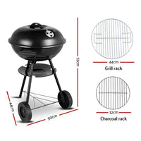 Grillz Charcoal BBQ Smoker Drill Outdoor Camping Patio Wood Barbeque Steel Oven Kings Warehouse 