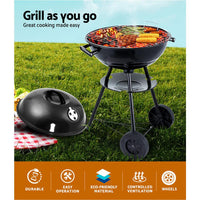 Grillz Charcoal BBQ Smoker Drill Outdoor Camping Patio Wood Barbeque Steel Oven Kings Warehouse 