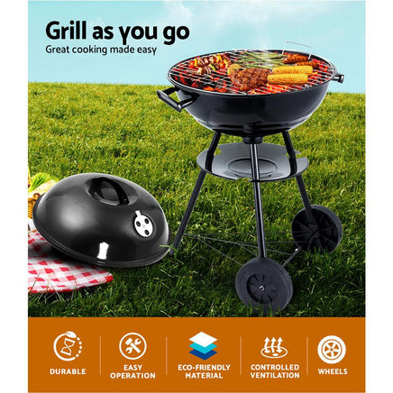 Grillz Charcoal BBQ Smoker Drill Outdoor Camping Patio Wood Barbeque Steel Oven Kings Warehouse 