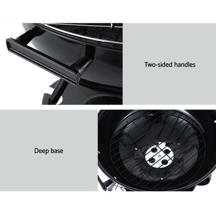 Grillz Charcoal BBQ Smoker Drill Outdoor Camping Patio Wood Barbeque Steel Oven Kings Warehouse 