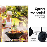 Grillz Charcoal BBQ Smoker Drill Outdoor Camping Patio Wood Barbeque Steel Oven Kings Warehouse 
