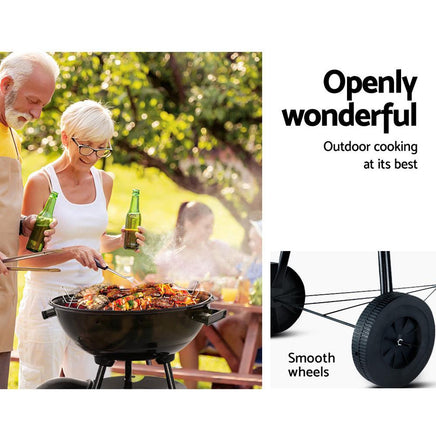 Grillz Charcoal BBQ Smoker Drill Outdoor Camping Patio Wood Barbeque Steel Oven Kings Warehouse 