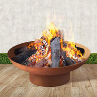 Grillz Fire Pit Charcoal Vintage Campfire Burner Rust Outdoor Steel Bowl 70CM Grillz Kings Warehouse 