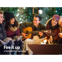 Grillz Fire Pit Outdoor Heater Charcoal Rustic Burner Steel Fireplace 70CM Grillz Kings Warehouse 