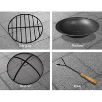 Grillz Fire Pit Outdoor Table Charcoal Fireplace Garden Firepit Heater New Arrivals Kings Warehouse 