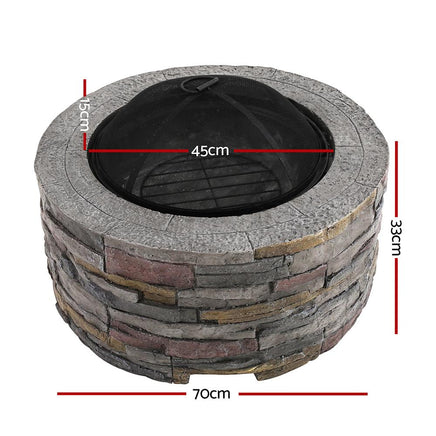 Grillz Fire Pit Outdoor Table Charcoal Fireplace Garden Firepit Heater New Arrivals Kings Warehouse 