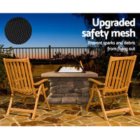 Grillz Fire Pit Outdoor Table Charcoal Garden Fireplace Backyard Firepit Heater Firepits Kings Warehouse 
