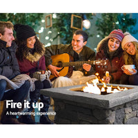 Grillz Fire Pit Outdoor Table Charcoal Garden Fireplace Backyard Firepit Heater Firepits Kings Warehouse 