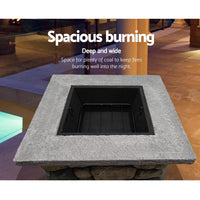 Grillz Fire Pit Outdoor Table Charcoal Garden Fireplace Backyard Firepit Heater Firepits Kings Warehouse 