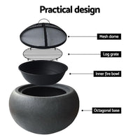 Grillz Outdoor Portable Fire Pit Bowl Wood Burning Patio Oven Heater Fireplace Grillz Kings Warehouse 