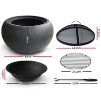 Grillz Outdoor Portable Fire Pit Bowl Wood Burning Patio Oven Heater Fireplace Grillz Kings Warehouse 