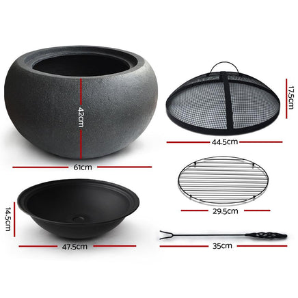 Grillz Outdoor Portable Fire Pit Bowl Wood Burning Patio Oven Heater Fireplace Grillz Kings Warehouse 
