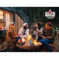 Grillz Rustic Fire Pit Heater Charcoal Iron Bowl Outdoor Patio Wood Fireplace 60CM Kings Warehouse 