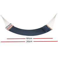 Hammock Bed Outdoor Portable Hammock Hanging Chair Camping 2 Person Blue Kings Warehouse 