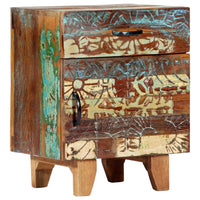 Hand Carved Bedside Cabinet 40x30x50 cm Solid Reclaimed Wood FALSE Kings Warehouse Default Title 