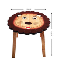 Hand Carved Children's Table Wooden LION Theme KingsWarehouse 